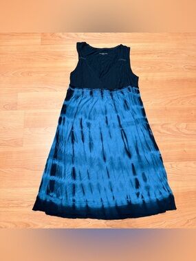 Calvin Klein Blue Tie Dye Sleeveless Midi Dress - M